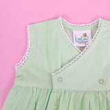 Keebee Organic Cotton Embroidered Green Overlap Dress - Bicycle
