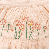 Newborn Baby Girl Embroidered Sweet Peach Wrap Dress - Poppy Field