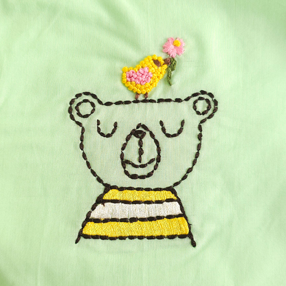Embroidered Mint Green Jabla - Bird and the Bear
