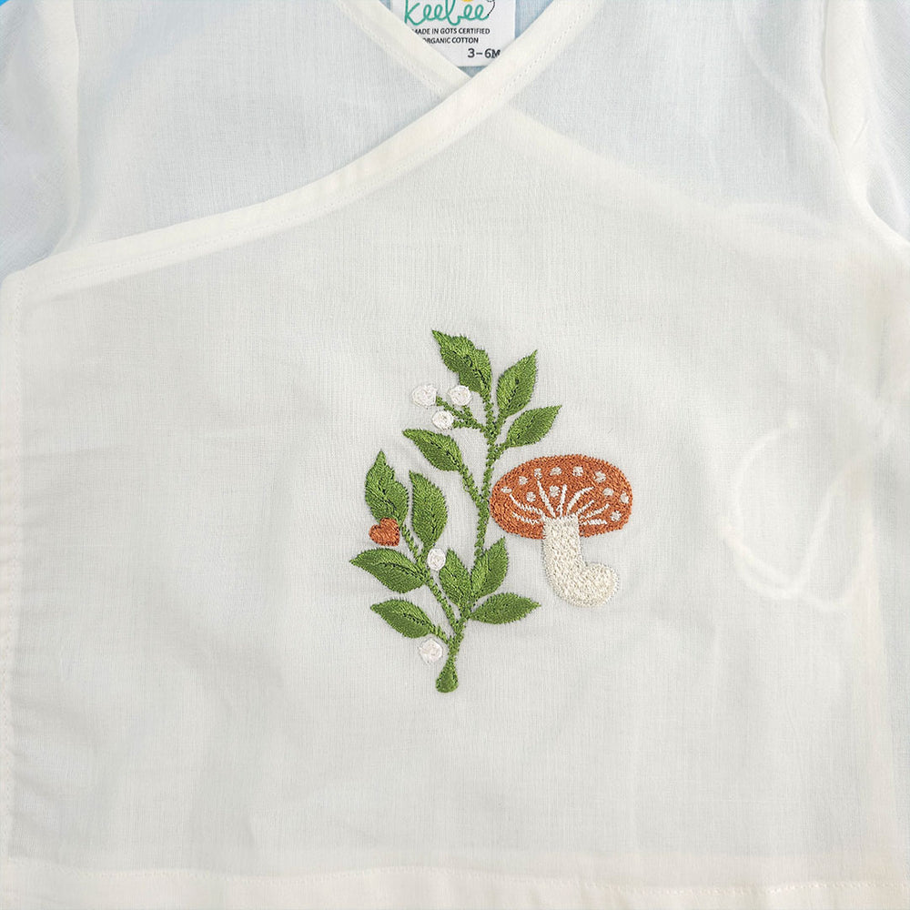 Full Sleeve Embroidered Baby Jabla - Mushroom