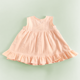 Baby Girl Embroidered Sweet Peach Wrap Dress and Accessories Set -Poppy Field
