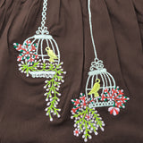 Baby Girl Embroidered Choco Brown Wrap Dress - Birdcage Garden