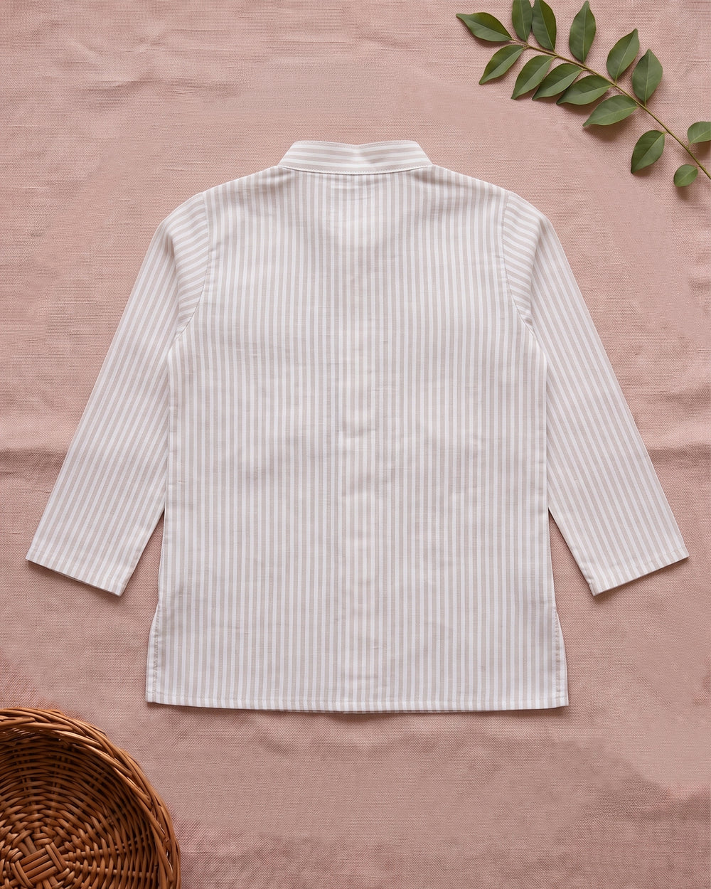 Boys Beige and White Embroidered Kurta and Pajama Pants Set - Toucan
