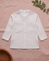Boys Beige and White Embroidered Kurta and Pajama Pants Set - Toucan