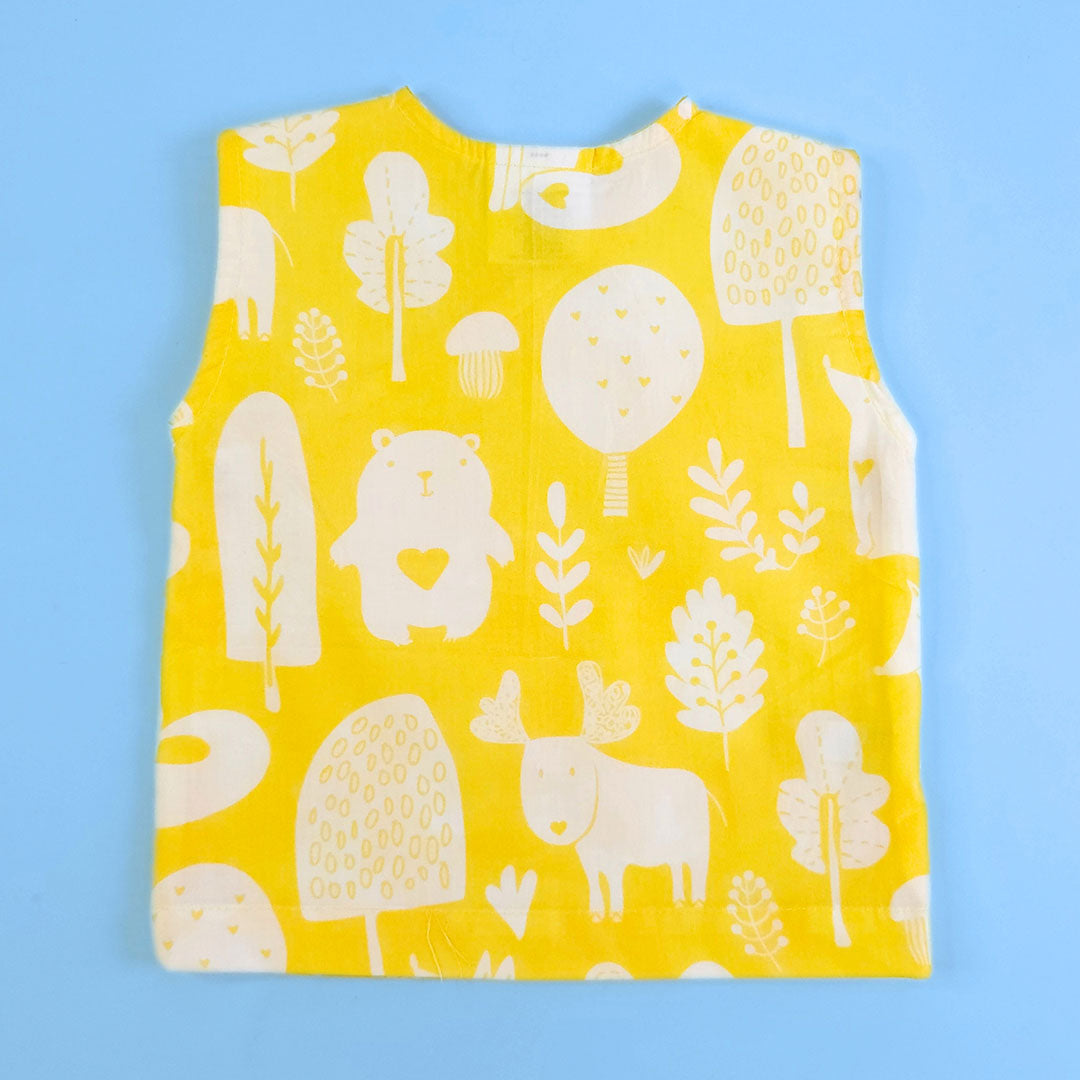 Keebee Organic Cotton Printed Baby Jabla and Diaper Shorts Set - Enchanted Forest