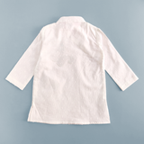 Boys Embroidered White Kurta paired with Pajama Pants - Paisley