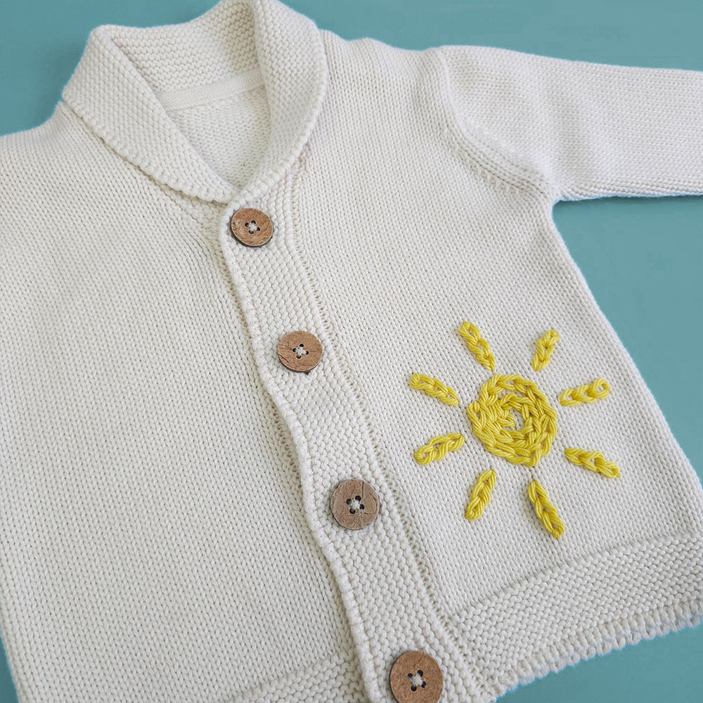 Embroidered Cardigan - Sunshine