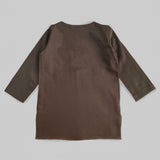 Boys Embroidered Choco Brown Kurta and Pajama Pants Set - Plantain
