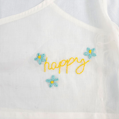 Full Sleeve Embroidered Baby Jabla - Happy