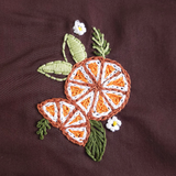 Unisex Baby Embroidered Choco Brown Jabla - Orange Bloom