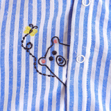 Baby Boy Embroidered Blue and White Romper - Peek-A-Bear