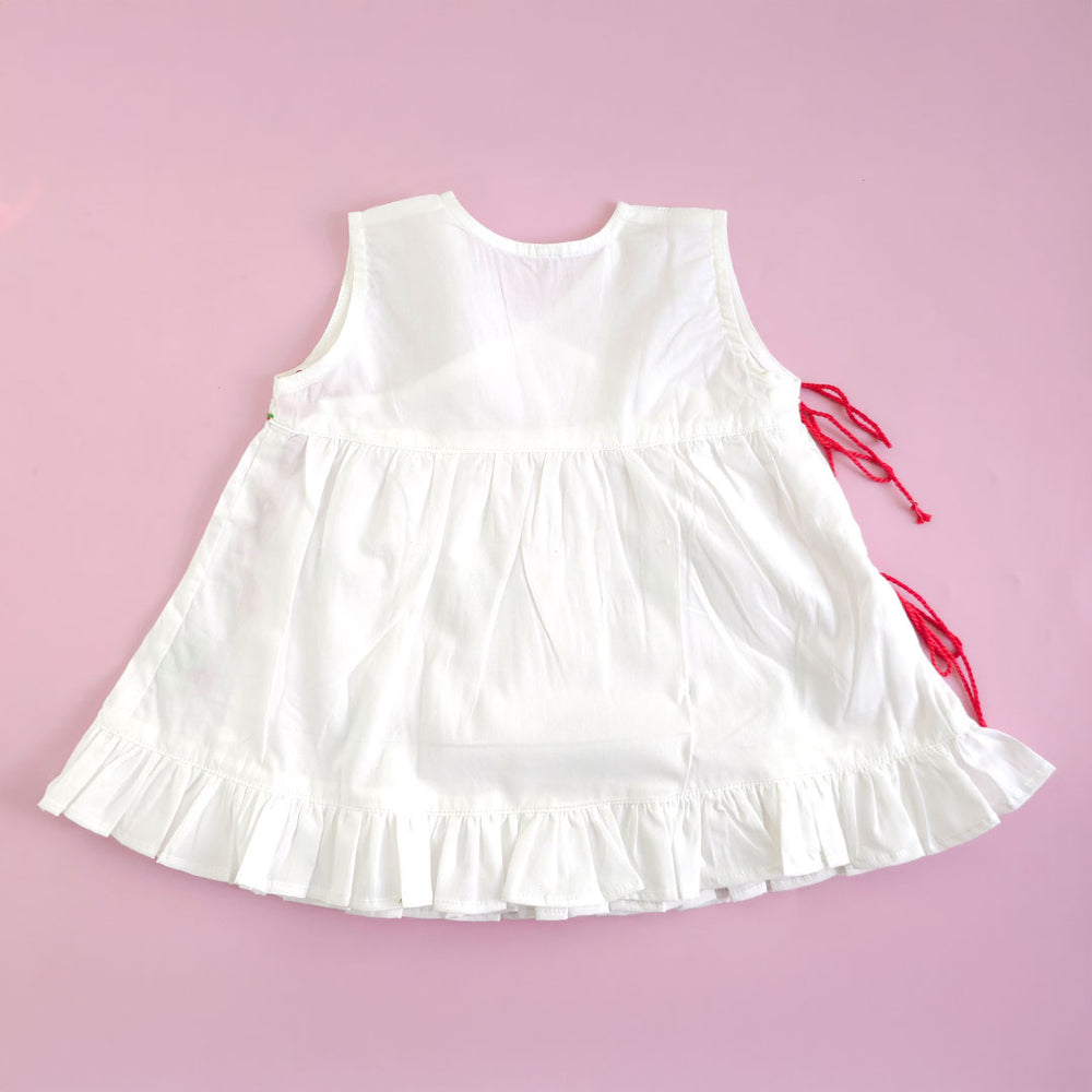 Embroidered White Dress and Accessories Set - Merry Holly