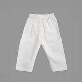 Boys Embroidered White Kurta paired with Pajama Pants - Birdsong