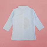 Boys Embroidered Light Blue Angarkha Kurta paired with Pajama Pants - Toucan