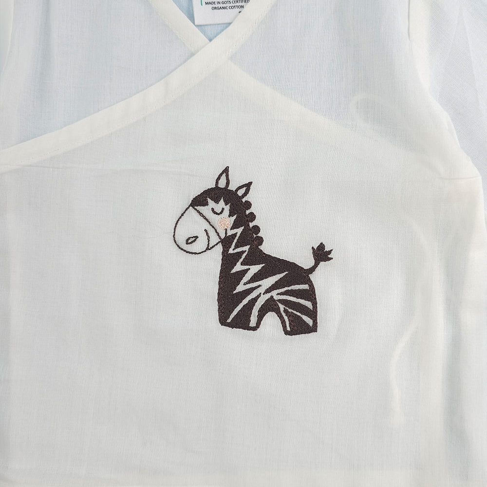 Full Sleeve Embroidered Baby Jabla -Zebra