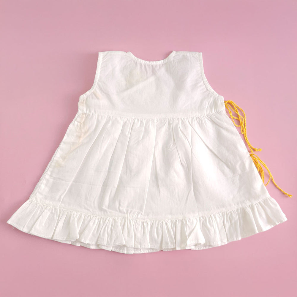Embroidered White Dress and Accessories Set - Sunny Garden