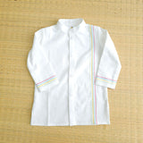 Baby Boy Embroidered White Kurta paired with Green Patiala Pants - Stripes