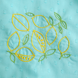 Unisex Baby Embroidered Turquoise Blue Jabla - Lemons and Leaves