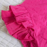 Baby Girl Ballerina Style Ruffled Romper - Hot Pink