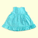 Baby Girl Embroidered Turquoise Blue Wrap Dress and Accessories Set - Bug In My Pocket