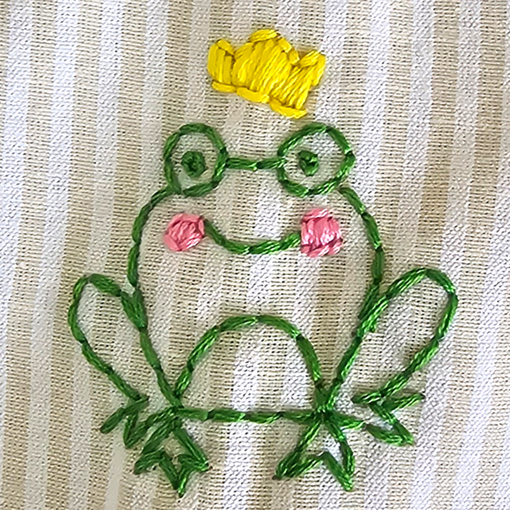 Boys Embroidered Beige and White Shirt - Frog the Prince