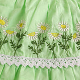 Keebee Organic Cotton Embroidered Mint Green Wrap Dress - Daisy Field