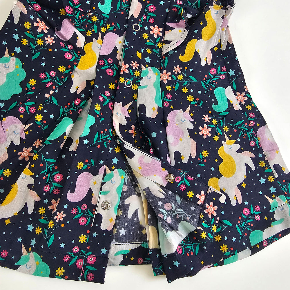 Girls Printed Iris Dress - Unicorns