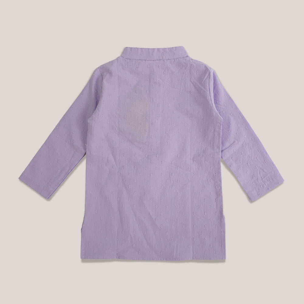 Baby Boy Embroidered Lilac Kurta paired with Pajama Pants - Sunflower