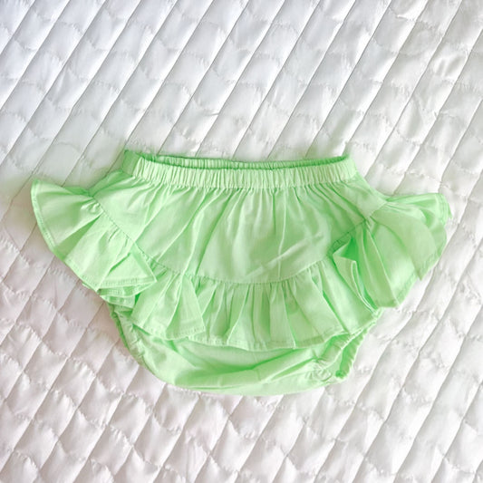 Keebee Organic Cotton Ruffled Baby Girl Bloomer - Mint Green