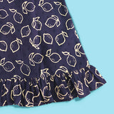 Printed Shoulder Knot Dress - Lemon
