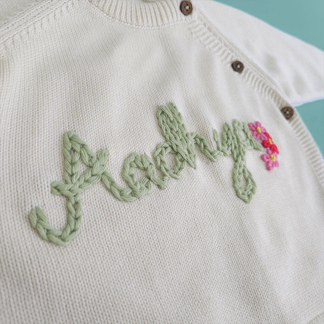 Keebee Organic Cotton Personalized Sweater With Your Baby's Name