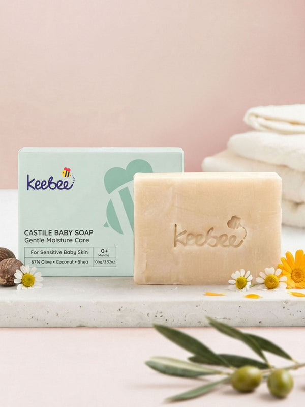 Castile Baby Soap - Olive Oil-Based Gentle Soap for Sensitive Baby Skin (100g)
