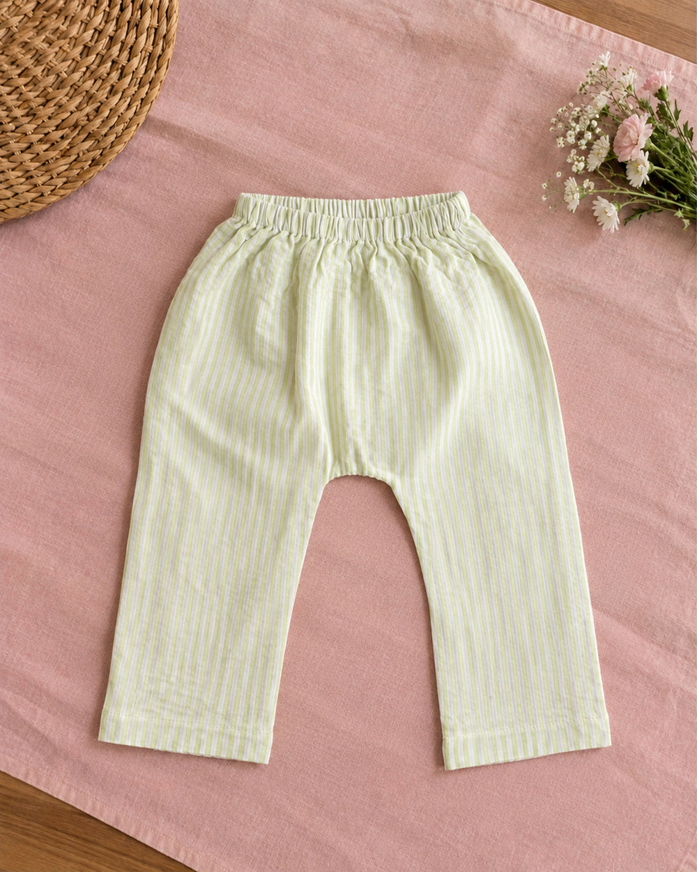Boys White and Green Embroidered Kurta and Pajama Pants Set - Bloom in Window