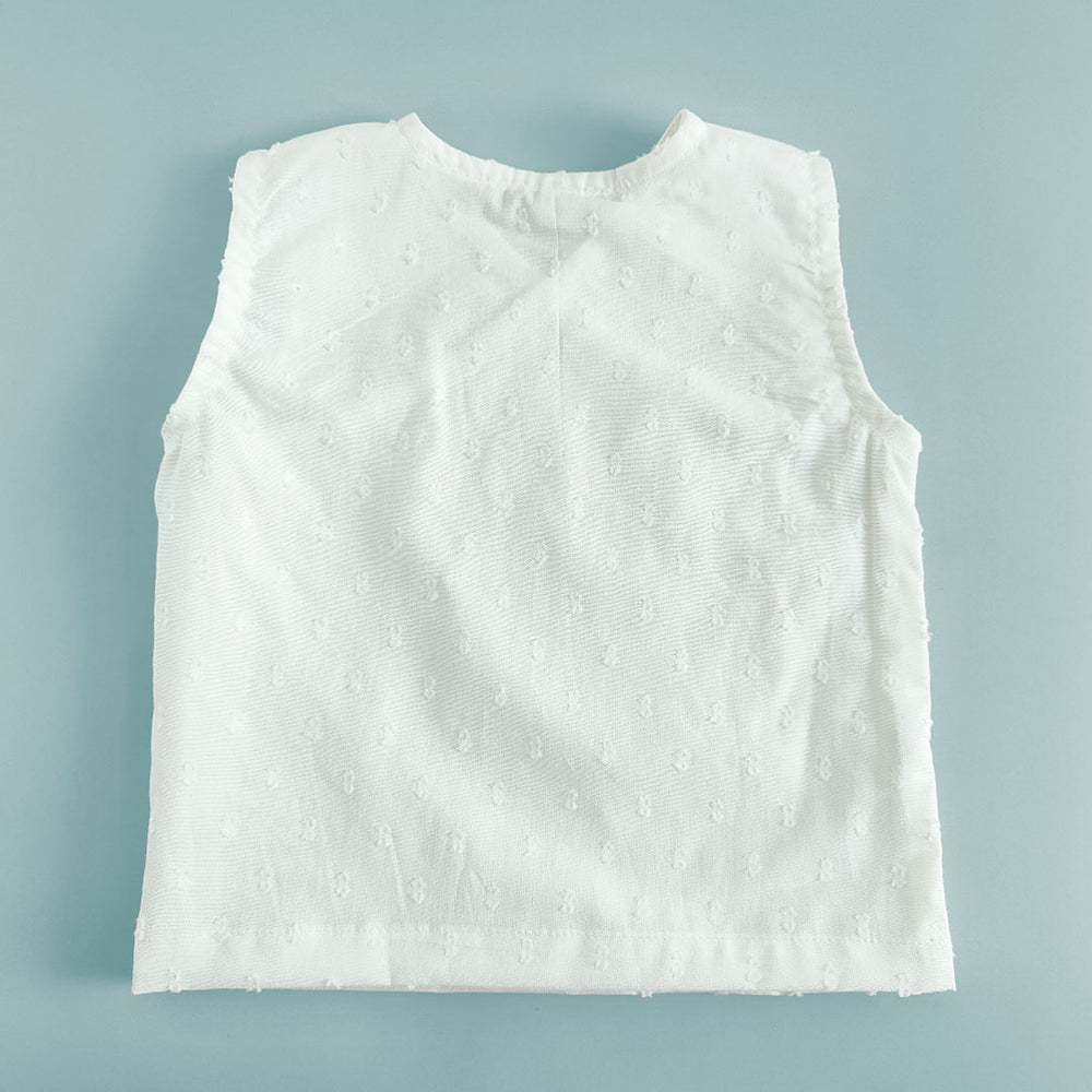 Kimono Wrap Style Solid Textured Baby Jabla Set - White