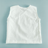 Kimono Wrap Style Solid Textured Baby Jabla Set - White