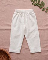 Boys Beige and White Embroidered Kurta and Pajama Pants Set - Toucan