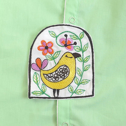 Embroidered Mint Green Newborn Kurta & Dhoti Pant Set – Birds in Bloom