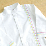 Baby Boy Embroidered White Kurta paired with Green Patiala Pants - Stripes