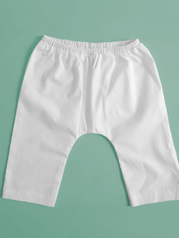 Unisex Baby Elastic Waist Diaper Pants - White