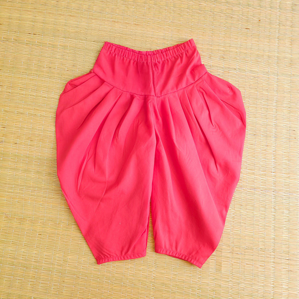 Baby Boy White Kurta paired with Red Patiala Pants - Festive Toran