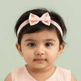 Girls Embroidered Sweet Peach Classic Bow Headband - Poppy Field