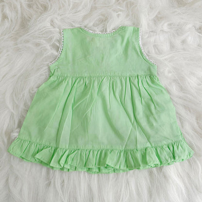 Keebee Organic Cotton Embroidered Mint Green Jabla/Wrap Style Dress - Daisy Field | Baby Kids Clothing India | Keebee KEEBEE Keebee Organic Cotton Embroidered Mint Green Jabla/Wrap Style Dress - Daisy Field | Baby Kids Clothing India | Keebee KEEBEE