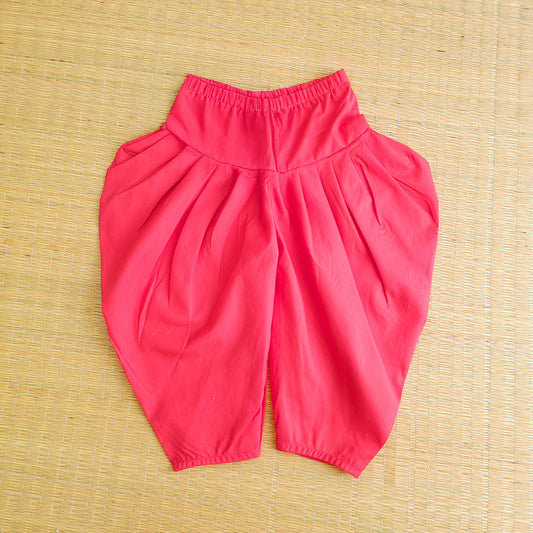 Keebee Organic Cotton Elastic Waist Solid Dhoti Salwar/Pants - Red