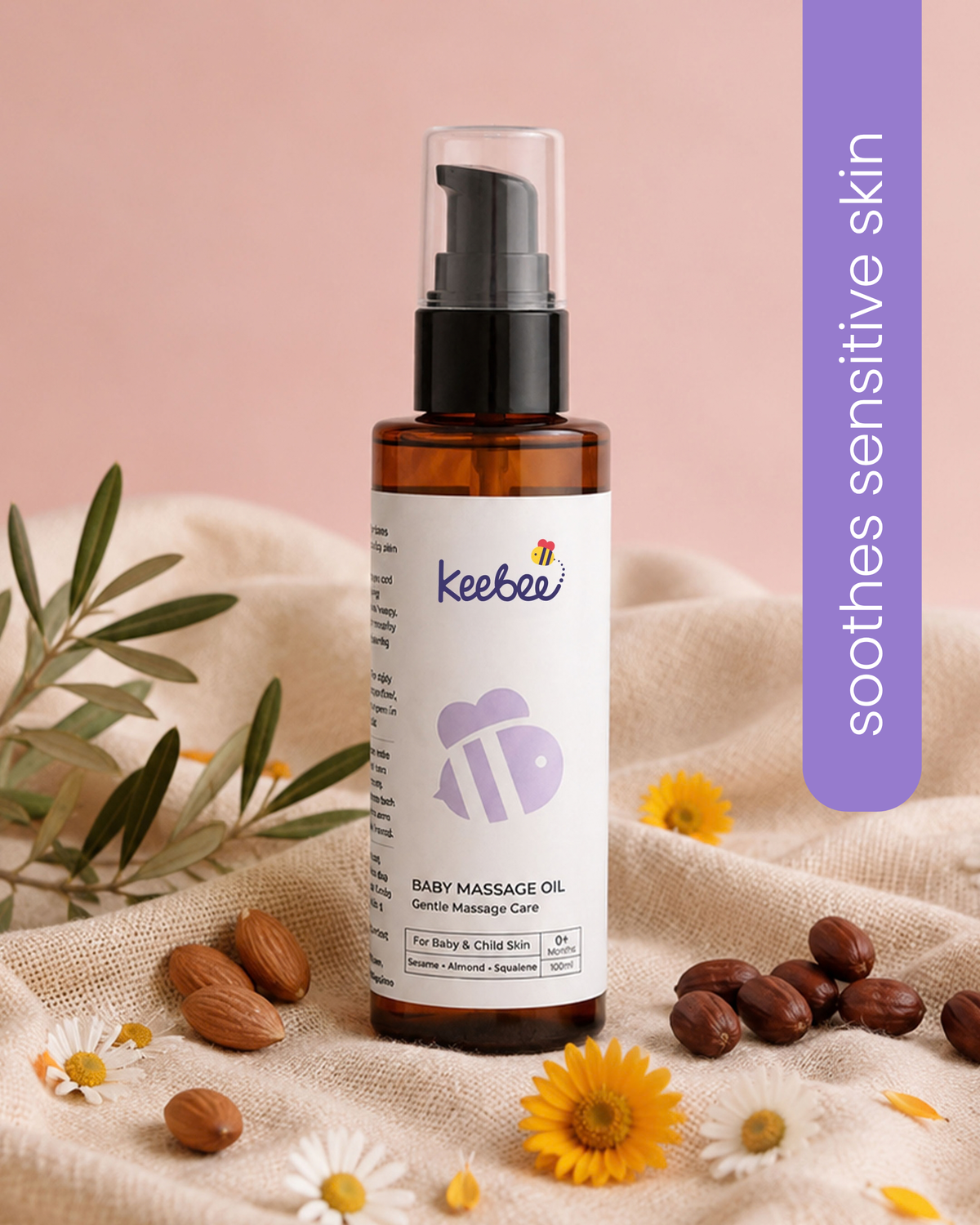 Baby Massage Oil - Sesame & Almond Massage Oil with Squalane (100ml)