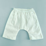 Kimono Wrap Style Solid Textured Baby Jabla Set - White