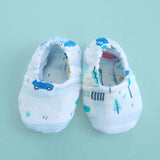 Muslin Printed White Baby Shoes - Tiny Town