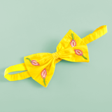 Girls Embroidered Yellow Classic Bow Headband - Lotus Pond