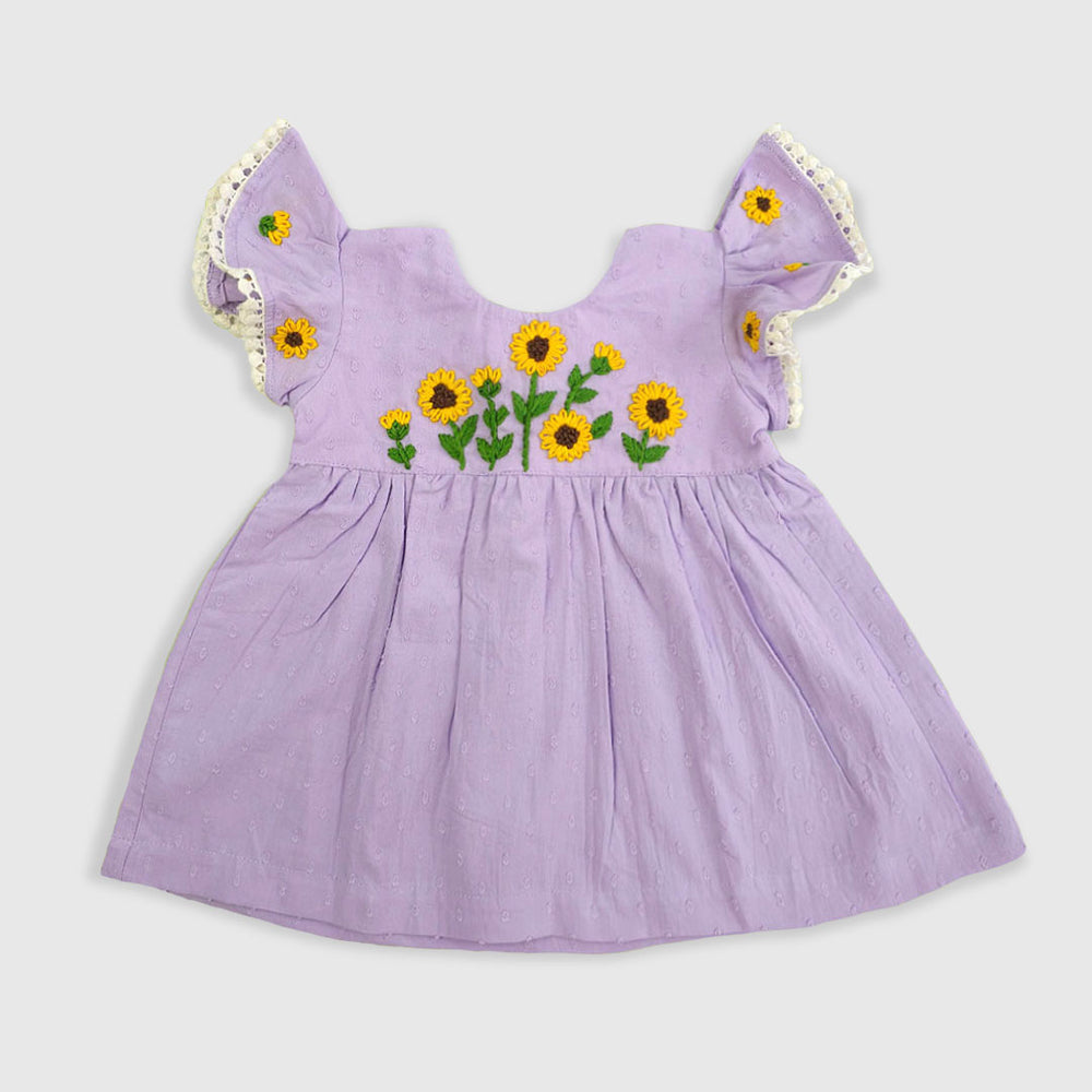 Embroidered Lilac Dress - Sunflower
