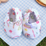 Muslin Printed White Baby Shoes - Circus Crew