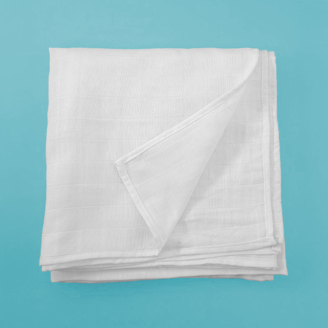 Keebee Organic Cotton Solid Swaddle/Towel - White